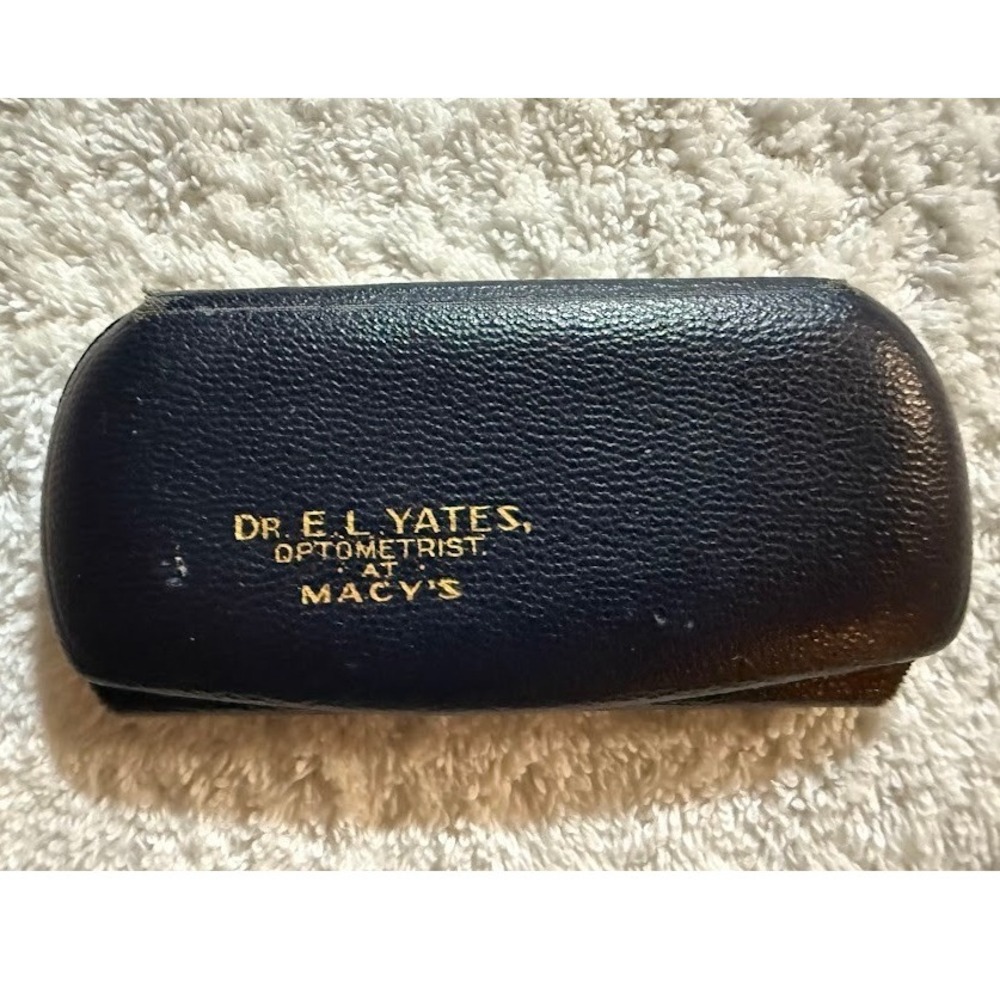 Vintage Dr‎ EL Yates Optometrist Macys Eyeglasses Case Round Glasses Frames Only